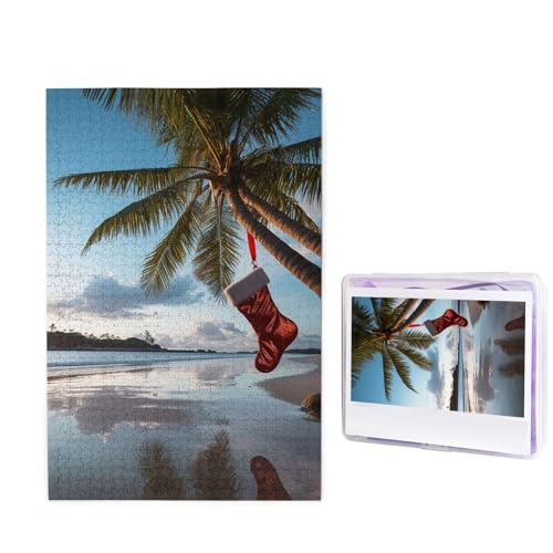 Frohe Weihnachten Palmen-Puzzle, 1000 Teile, personalisiertes Puzzle, Holzbild, Puzzle für Erwachsene, Fotopuzzle, Kunst, Wandbehang, Dekoration für Geburtstag, Hochzeit, Valentinstag, Jahrestag Frohe Weihnachten Palmen-Puzzle, 1000 Teile, personalisiertes Puzzle, Holzbild, Puzzle für Erwachsene, Fotopuzzle, Kunst, Wandbehang, Dekoration für Geburtstag, Hochzeit, Valentinstag, Jahrestag von BTCOWZRV