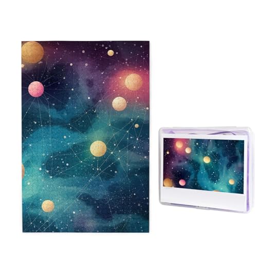 Magic Space Puzzles 1000 Teile Puzzle Personalisiertes Puzzle Holzbild Puzzle für Erwachsene Foto Puzzle Kunst Wandbehang Dekor für Geburtstag Hochzeit Valentinstag Jahrestag von BTCOWZRV