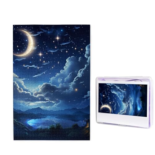 Mond Sternenpuzzles 1000 Teile Puzzle Personalisiertes Puzzle Holzbild Puzzle für Erwachsene Foto Puzzle Kunst Wandbehang Dekor für Geburtstag Hochzeit Valentinstag Jahrestag Mond Sternenpuzzles 1000 Teile Puzzle Personalisiertes Puzzle Holzbild Puzzle für Erwachsene Foto Puzzle Kunst Wandbehang Dekor für Geburtstag Hochzeit Valentinstag Jahrestag von BTCOWZRV