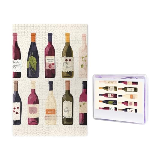 Niedliche Weinflaschen-Puzzles, 1000 Teile, personalisiertes Puzzle, Holzbild, Puzzle für Erwachsene, Fotopuzzle, Kunst, Wandbehang, Dekor für Geburtstag, Hochzeit, Valentinstag, Jahrestag Niedliche Weinflaschen-Puzzles, 1000 Teile, personalisiertes Puzzle, Holzbild, Puzzle für Erwachsene, Fotopuzzle, Kunst, Wandbehang, Dekor für Geburtstag, Hochzeit, Valentinstag, Jahrestag von BTCOWZRV