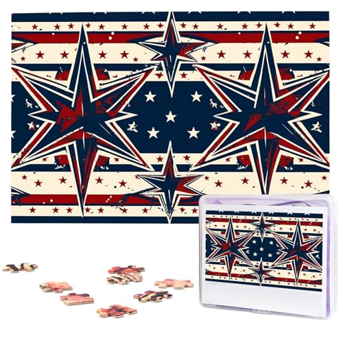 Patriot Star Line Puzzle Personalisiertes Holzpuzzle 1000 Teile Benutzerdefinierte Puzzles Bilderpuzzles Hochzeitspuzzle für Erwachsene Geburtstage Muttertag von BTCOWZRV