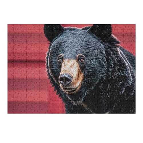 Puzzle, 300 Stück, schwarzer Bär, rot und schwarz, kariert, personalisiertes Puzzle, Holzbild, Puzzle für Erwachsene, Fotopuzzle, Kunst, Wandbehang, Dekoration für Geburtstag, Hochzeit, Valentinstag Puzzle, 300 Stück, schwarzer Bär, rot und schwarz, kariert, personalisiertes Puzzle, Holzbild, Puzzle für Erwachsene, Fotopuzzle, Kunst, Wandbehang, Dekoration für Geburtstag, Hochzeit, Valentinstag von BTCOWZRV