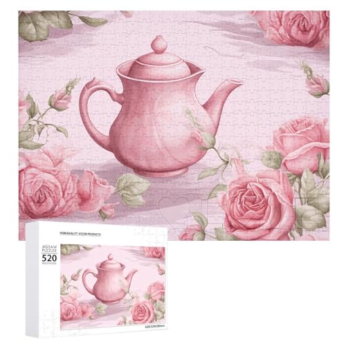 Puzzle mit 520 Teilen – Pfirsich-Rosen-Tee-Bildpuzzles für Erwachsene, herausforderndes Puzzle, personalisiertes Holzpuzzle, Fotopuzzle, Geschenke, 52,1 x 38,1 cm Puzzle mit 520 Teilen – Pfirsich-Rosen-Tee-Bildpuzzles für Erwachsene, herausforderndes Puzzle, personalisiertes Holzpuzzle, Fotopuzzle, Geschenke, 52,1 x 38,1 cm von BTCOWZRV