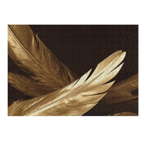 Puzzle mit goldenen Federn, personalisiertes Holzbild, Puzzle für Erwachsene, Fotopuzzle, Kunst, Wandbehang, Dekoration für Geburtstag, Hochzeit, Valentinstag, Jahrestag, 300 Stück Puzzle mit goldenen Federn, personalisiertes Holzbild, Puzzle für Erwachsene, Fotopuzzle, Kunst, Wandbehang, Dekoration für Geburtstag, Hochzeit, Valentinstag, Jahrestag, 300 Stück von BTCOWZRV