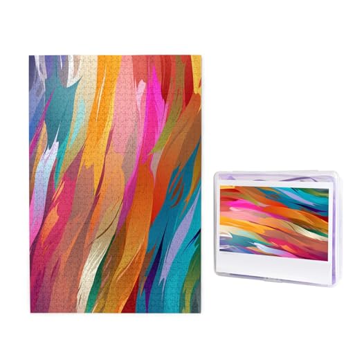 Regenbogenfarben-Puzzle, 1000 Teile, personalisiertes Puzzle, Holzbild, Puzzle für Erwachsene, Fotopuzzle, Kunst, Wandbehang, Dekoration für Geburtstag, Hochzeit, Valentinstag, Jahrestag von BTCOWZRV