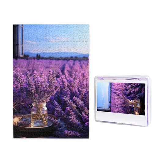 Romantisches Lavendel-Puzzle, 1000 Teile, personalisiertes Puzzle, Holzbild, Puzzle für Erwachsene, Fotopuzzle, Kunst, Wandbehang, Dekor für Geburtstag, Hochzeit, Valentinstag, Jahrestag Romantisches Lavendel-Puzzle, 1000 Teile, personalisiertes Puzzle, Holzbild, Puzzle für Erwachsene, Fotopuzzle, Kunst, Wandbehang, Dekor für Geburtstag, Hochzeit, Valentinstag, Jahrestag von BTCOWZRV