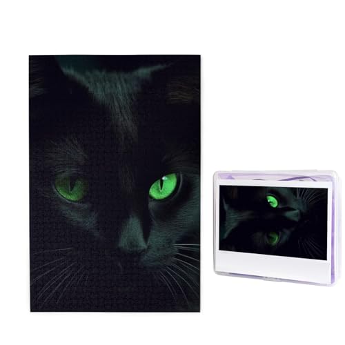 Schwarze Katze grüne Augen, Puzzle, 1000 Teile, personalisiertes Puzzle, Holzbild, Puzzle für Erwachsene, Fotopuzzle, Kunst, Wandbehang, Dekoration für Geburtstag, Hochzeit, Valentinstag, Jahrestag Schwarze Katze grüne Augen, Puzzle, 1000 Teile, personalisiertes Puzzle, Holzbild, Puzzle für Erwachsene, Fotopuzzle, Kunst, Wandbehang, Dekoration für Geburtstag, Hochzeit, Valentinstag, Jahrestag von BTCOWZRV