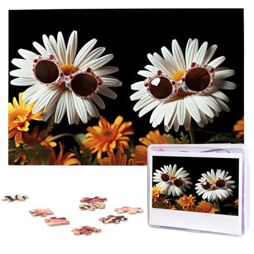 Zwei Gänseblümchen mit Sonnenbrille, personalisiertes Holzpuzzle, 1000 Teile, benutzerdefinierte Puzzles, Bildpuzzles, Hochzeitspuzzle für Erwachsene, Geburtstage, Muttertag Zwei Gänseblümchen mit Sonnenbrille, personalisiertes Holzpuzzle, 1000 Teile, benutzerdefinierte Puzzles, Bildpuzzles, Hochzeitspuzzle für Erwachsene, Geburtstage, Muttertag von BTCOWZRV