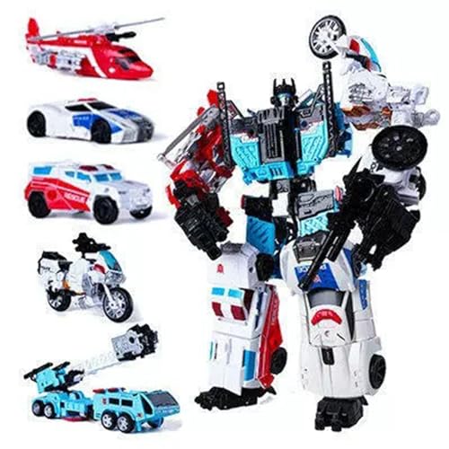 Transform Spielzeug, Hubschrauber Motorrad Polizei Krankenwagen Kombination Serie Puppe 5 In 1 Jungen Auto König Kong Action Modell Für Kinder Geburtstagsgeschenke-66 Transform Spielzeug, Hubschrauber Motorrad Polizei Krankenwagen Kombination Serie Puppe 5 In 1 Jungen Auto König Kong Action Modell Für Kinder Geburtstagsgeschenke-66 von BTChing