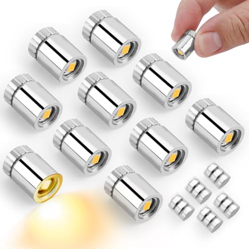 BTFO 10 Stück Led Minilichter, Winzige LED-Leuchten Batteriebetrieben Puppenhauslichter Mini-Scheinwerfer für Papierlaternen Partydekoration Basteln Puppenhauszubehör (Warmweißes Licht) von BTFO