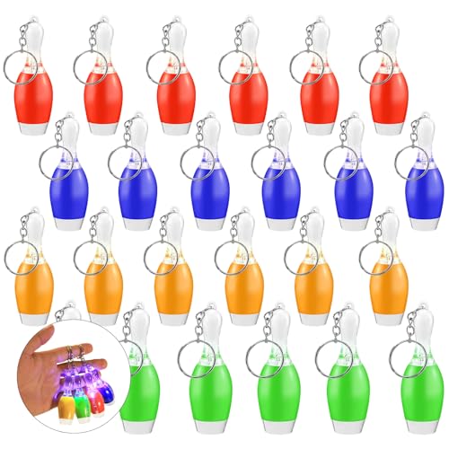 24 Stück Bowling Pin Schlüsselanhänger LED, Leuchtender Bowling Pin Schlüsselanhänger Bunter Blitz Mini Sport Bowling Party Geschenk für Kinder, Sportler, Spiele, Sieges-Souvenir 24 Stück Bowling Pin Schlüsselanhänger LED, Leuchtender Bowling Pin Schlüsselanhänger Bunter Blitz Mini Sport Bowling Party Geschenk für Kinder, Sportler, Spiele, Sieges-Souvenir von BTFO