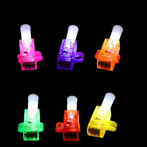 36stk Halloween LED Fingerlichter für Kinder, Leuchtende Mini-Finger-Taschenlampen im Dunkeln Halloween Partygeschenke für Klassenzimmerpreise Geschenktütenfüller (6 Farben) von BTFO