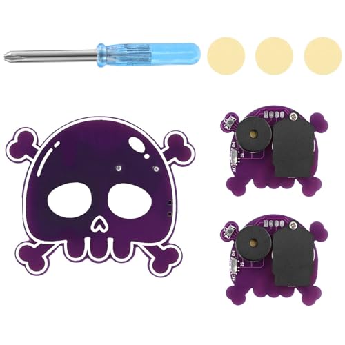 BTFO 3stk Geräuschmacher Streich, Totenkopfdesign Versteckt Grillen Geräuschmacher mit 16 Geräuschen Lustig Verstecktes Streichgerät für Zuhause Schule Halloween-Party (Lila) von BTFO