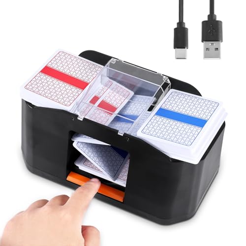 Automatischer Kartenmischer, 1/2 Decks Batteriebetrieben Kartenmischer 2000 mAh Wiederaufladbar Geräuscharm Elektrischer Kartenmischer für Texas Hold'em Poker Kartenspiele zu Hause Blackjack Automatischer Kartenmischer, 1/2 Decks Batteriebetrieben Kartenmischer 2000 mAh Wiederaufladbar Geräuscharm Elektrischer Kartenmischer für Texas Hold'em Poker Kartenspiele zu Hause Blackjack von BTFO