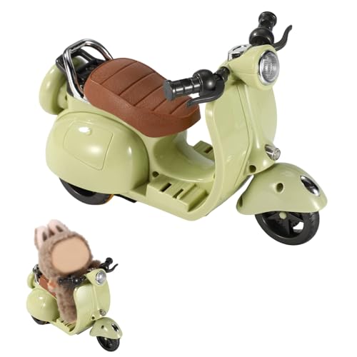 BTFO Puppen Scooter-Spielzeug mit Lichtern und Musik, Drehbar interaktives Modell-Spielzeugfahrzeug Spaß Desktop-Dekor für Puppensammler (Grün) von BTFO