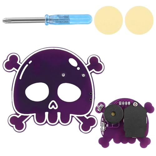 BTFO Versteckt Geräuschmacher Streich, Lustig Totenkopf-Design Grillen Geräuschmacher mit 16 Geräuschen Fernbedienung Streichgerät für Zuhause Schule Halloween-Party (Lila) von BTFO