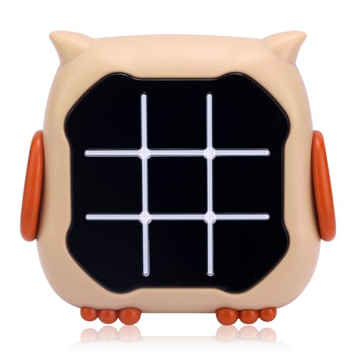 Elektronisches Tic Tac Toe-Spiel, 3-in-1 Elektronische Handheld-Puzzle-Spielkonsole Tragbare Elektronische Reisespiele Mini-Tic Tac Toe-Bolzenspiel für Kinder und Erwachsene (Eule) von BTFO