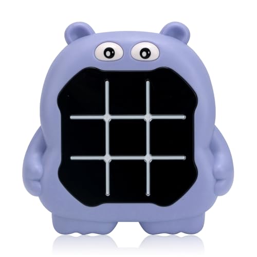 Elektronisches Tic Tac Toe-Spiel, 3-in-1 Elektronische Handheld-Puzzle-Spielkonsole Tragbare Elektronische Reisespiele Mini-Tic Tac Toe-Bolzenspiel für Kinder und Erwachsene (Nilpferd) von BTFO
