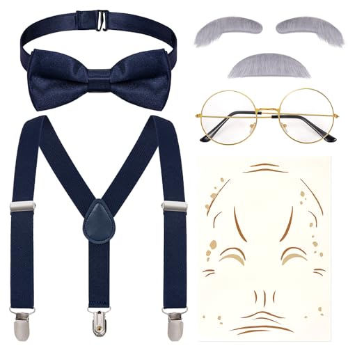 BTHRORO 20er Jahre Kostüm Herren, Mafia Kostüm Y-Rücken Hosenträger Fliege Bart Augenbrauen Brille Accessoires für Herren Halloween Karneval Maskerade Event Party BTHRORO 20er Jahre Kostüm Herren, Mafia Kostüm Y-Rücken Hosenträger Fliege Bart Augenbrauen Brille Accessoires für Herren Halloween Karneval Maskerade Event Party von BTHRORO