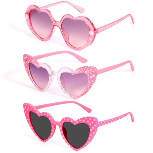BTHRORO 3 Stück Herz Sonnenbrille Kinder, Süße Herzdruck Brille Rosa Party Brille Herzförmige Party Sonnenbrille für Mädchen Einkaufen Reisen Sommer Strand Party Zubehör BTHRORO 3 Stück Herz Sonnenbrille Kinder, Süße Herzdruck Brille Rosa Party Brille Herzförmige Party Sonnenbrille für Mädchen Einkaufen Reisen Sommer Strand Party Zubehör von BTHRORO
