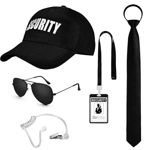 BTHRORO Agenten Kostüm Set, Geheimagenten Security mit Sonnenbrille Ohrstück ID-Ausweis Sicherheit Hut Einstellbare Krawatten für Männer Jungen Halloween Cosplay Party Rollenspiele Kostümzubehör BTHRORO Agenten Kostüm Set, Geheimagenten Security mit Sonnenbrille Ohrstück ID-Ausweis Sicherheit Hut Einstellbare Krawatten für Männer Jungen Halloween Cosplay Party Rollenspiele Kostümzubehör von BTHRORO
