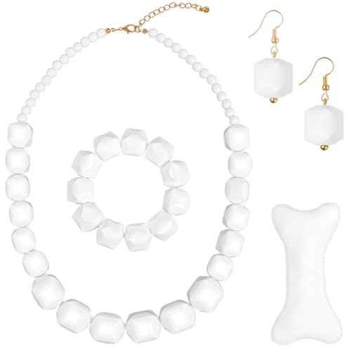 BTHRORO Wilde Höhlenmensch Kostüm Accessoires, Weißes Knochen Kurze Halskette Ohrringe Armband Höhlenmensch Stab Höhle Kostüm für Damen Herren Halloween Karneval Cosplay BTHRORO Wilde Höhlenmensch Kostüm Accessoires, Weißes Knochen Kurze Halskette Ohrringe Armband Höhlenmensch Stab Höhle Kostüm für Damen Herren Halloween Karneval Cosplay von BTHRORO