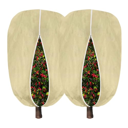 BTYQKZVPM,Schutzabdeckungen für Winterpflanzen, 2 Packungen großer Frostschutz for Winterpflanzen(2 Packs 1.6x1.8m) von BTYQKZVPM