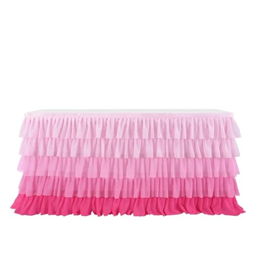 BTYQKZVPM Tischrock-Dekoration, Chiffon-Tischrock for Partys, Hochzeiten und Kuchentische, Mehrfarbig, mehrere Größen(Colour 3,9ft) von BTYQKZVPM