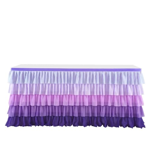 BTYQKZVPM Tischrock-Dekoration, Chiffon-Tischrock for Partys, Hochzeiten und Kuchentische, Mehrfarbig, mehrere Größen(Colour 6,14ft) von BTYQKZVPM