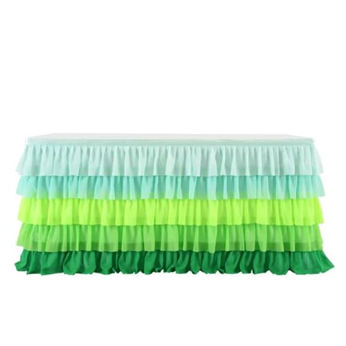 BTYQKZVPM Tischrock-Dekoration, Chiffon-Tischrock for Partys, Hochzeiten und Kuchentische, Mehrfarbig, mehrere Größen(Colour 7,6ft) von BTYQKZVPM