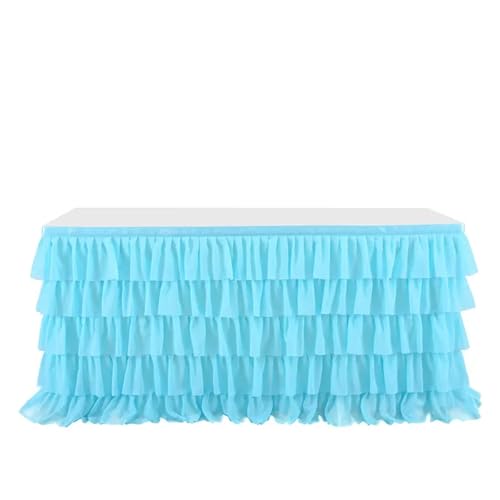 BTYQKZVPM Tischrock-Dekoration, Chiffon-Tischrock for Partys, Hochzeiten und Kuchentische, Mehrfarbig, mehrere Größen(Colour 8,14ft) von BTYQKZVPM