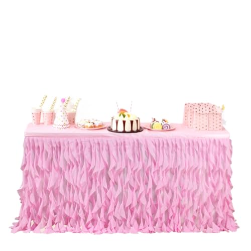 BTYQKZVPM Tischrock-Dekoration, Curly Willow Tüll Rüschen Rechteck Tischrock Mehrere Größen Multicolor(Color 3,L6(ft) x H30in) von BTYQKZVPM