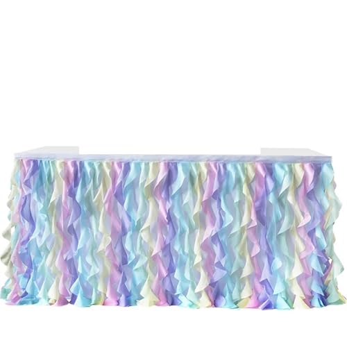BTYQKZVPM Tischrock-Dekoration, Party Rechteck Tisch Rock Geburtstag Hochzeit Dekoration Polyester 6FT(3) von BTYQKZVPM