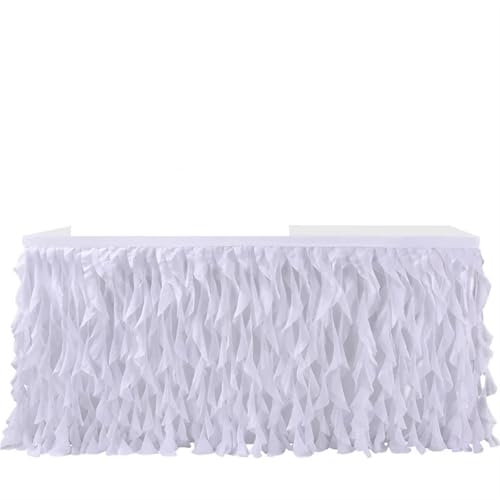BTYQKZVPM Tischrock-Dekoration, Party Rechteck Tisch Rock Geburtstag Hochzeit Dekoration Polyester 6FT(5) von BTYQKZVPM