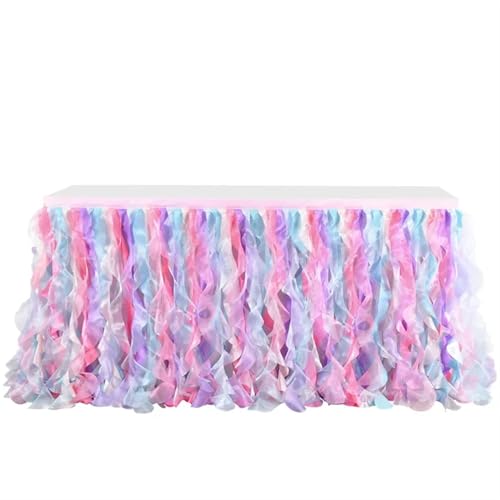 BTYQKZVPM Tischrock-Dekoration, Party Rechteck Tisch Rock Geburtstag Hochzeit Dekoration Polyester 6FT(9) von BTYQKZVPM