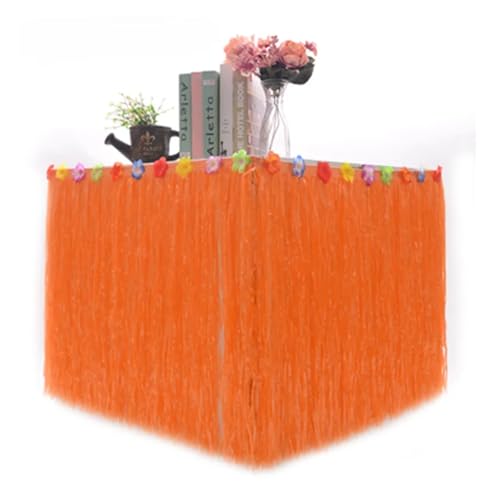 BTYQKZVPM Tischrock-Dekoration, Party-Tischrock, Stroh-Design, Mehrfarbig, 276 x (30–75)(Orange,276x75) von BTYQKZVPM