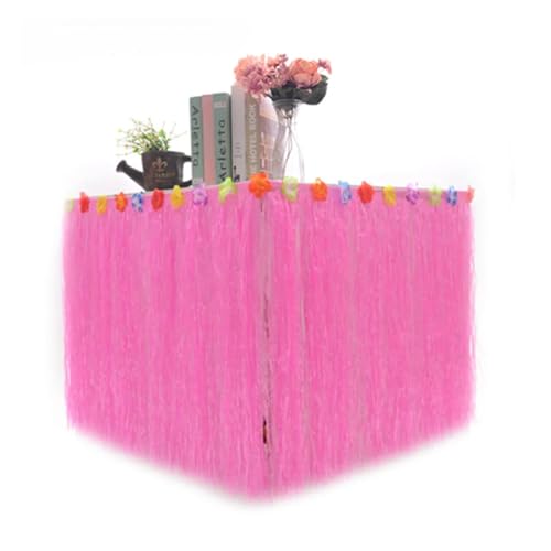 BTYQKZVPM Tischrock-Dekoration, Party-Tischrock, Stroh-Design, Mehrfarbig, 276 x (30–75)(Pink,276x75) von BTYQKZVPM