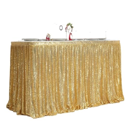 BTYQKZVPM Tischrock-Dekoration, Party-Tischröcke 70x(122-250) cm Mehrfarbig(Gold,70x183cm) von BTYQKZVPM