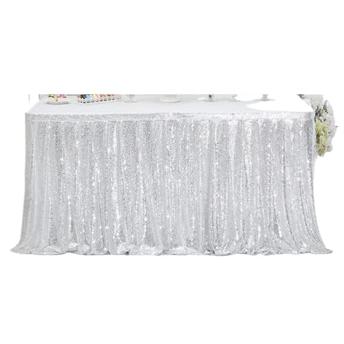 BTYQKZVPM Tischrock-Dekoration, Party-Tischröcke 70x(122-250) cm Mehrfarbig(Silver,70x183cm) von BTYQKZVPM