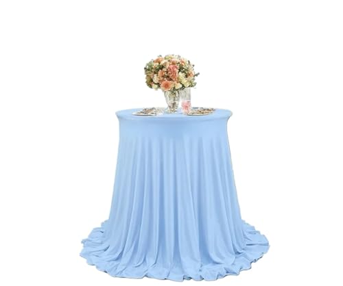 BTYQKZVPM Tischrock-Dekoration, Runde Cocktail-Tischdecke, Mehrfarbig, mehrere Größen(Blue,80x110CM) von BTYQKZVPM