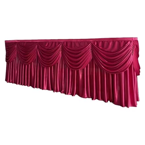 BTYQKZVPM Tischrock-Dekoration, Transparenter Selbstklebender Tischrock aus Eisseide, Mehrfarbig, mehrere Größen(Burgundy,10ft L x 29.5inch H) von BTYQKZVPM