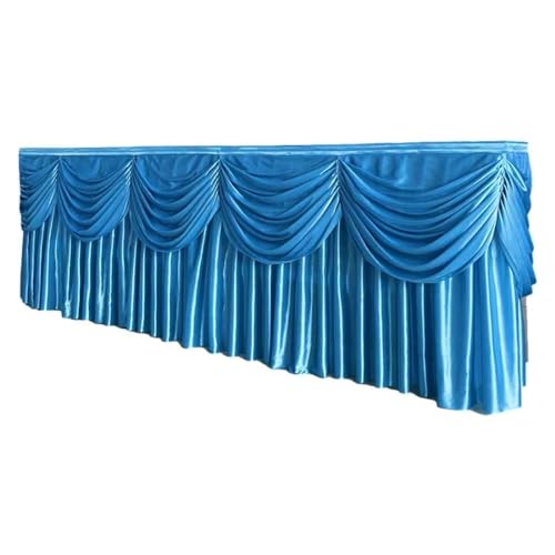 BTYQKZVPM Tischrock-Dekoration, Transparenter Selbstklebender Tischrock aus Eisseide, Mehrfarbig, mehrere Größen(Lake Blue,12ft L x 29.5inch H) von BTYQKZVPM