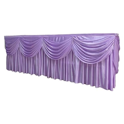 BTYQKZVPM Tischrock-Dekoration, Transparenter Selbstklebender Tischrock aus Eisseide, Mehrfarbig, mehrere Größen(Light Purple,15ft L x 29.5inch H) von BTYQKZVPM