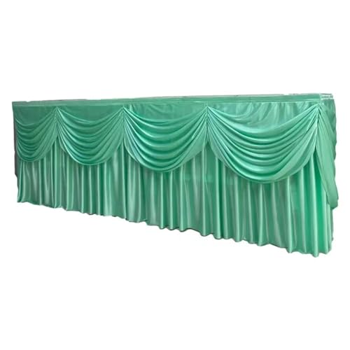 BTYQKZVPM Tischrock-Dekoration, Transparenter Selbstklebender Tischrock aus Eisseide, Mehrfarbig, mehrere Größen(Mint Green,12ft L x 29.5inch H) von BTYQKZVPM