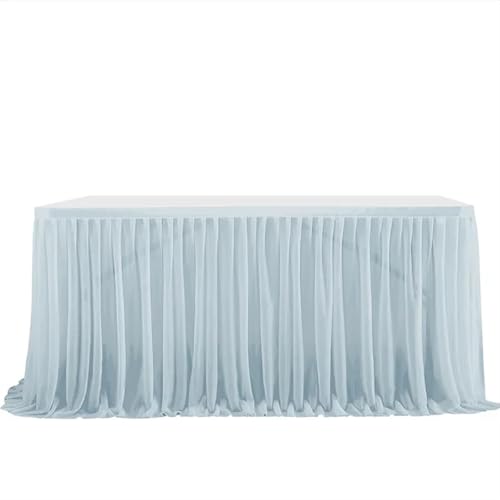 BTYQKZVPM Tischrock-Dekoration, Tüll Party Tisch Rock Abdeckung for Geburtstage Hochzeiten Veranstaltungen Multicolor Mehrere Größen(Grayish Blue,4FT (122x77cm)) von BTYQKZVPM