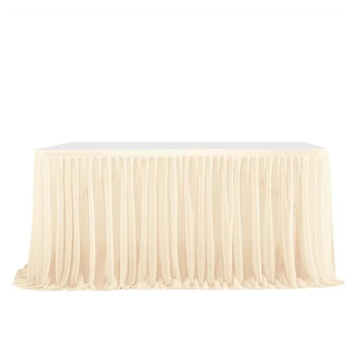 BTYQKZVPM Tischrock-Dekoration, Tutu Tüll Tischröcke Abdeckung for Veranstaltungen und Home Decor in Multicolor mehrere Größen(Champagne,4FT (122x77cm)) von BTYQKZVPM