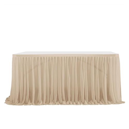 BTYQKZVPM Tischrock-Dekoration, Tutu Tüll Tischröcke Abdeckung for Veranstaltungen und Home Decor in Multicolor mehrere Größen(Dark Champagne,4FT (122x77cm)) von BTYQKZVPM