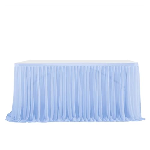 BTYQKZVPM Tischrock-Dekoration, Tutu Tüll Tischröcke Abdeckung for Veranstaltungen und Home Decor in Multicolor mehrere Größen(Denim Blue,6FT (185x77cm)) von BTYQKZVPM