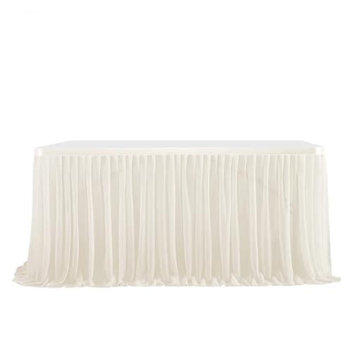 BTYQKZVPM Tischrock-Dekoration, Tutu Tüll Tischröcke Abdeckung for Veranstaltungen und Home Decor in Multicolor mehrere Größen(Ivory,9FT (275x77cm)) von BTYQKZVPM