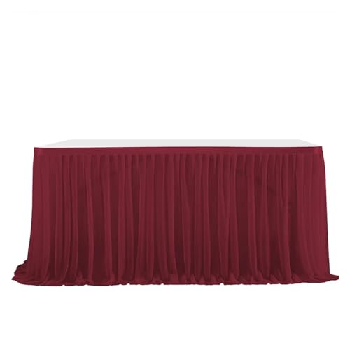 BTYQKZVPM Tischrock-Dekoration, Tutu Tüll Tischröcke Abdeckung for Veranstaltungen und Home Decor in Multicolor mehrere Größen(Wine Red,9FT (275x77cm)) von BTYQKZVPM